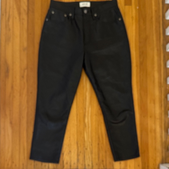 AGOLDE blk Recycled Leather Fitted 90's Jean - Picture 4 of 9